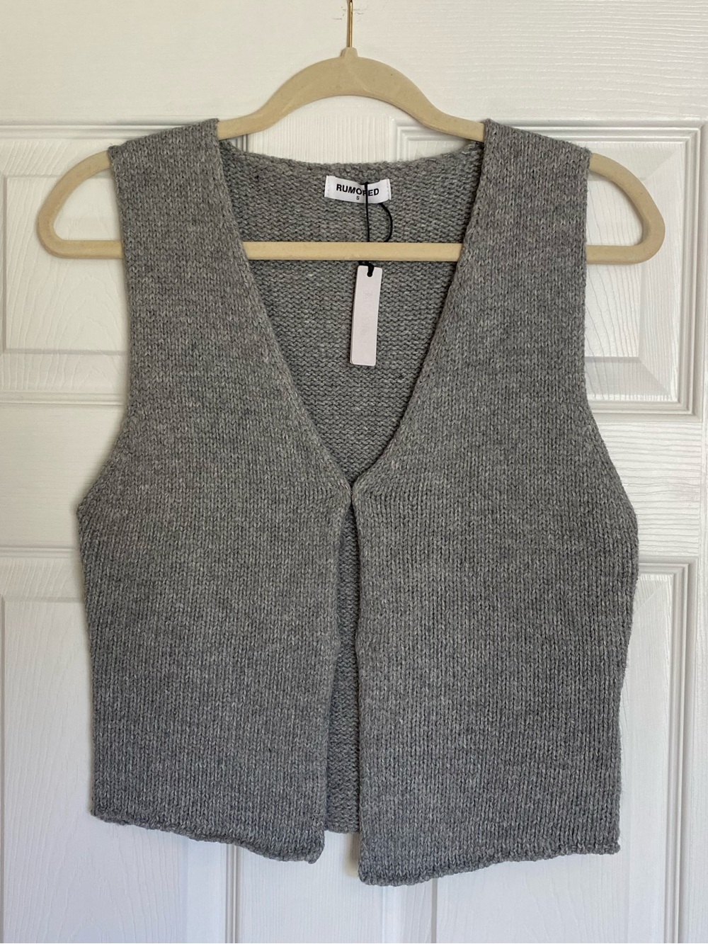 Rumored Gray Knit Sweater Vest